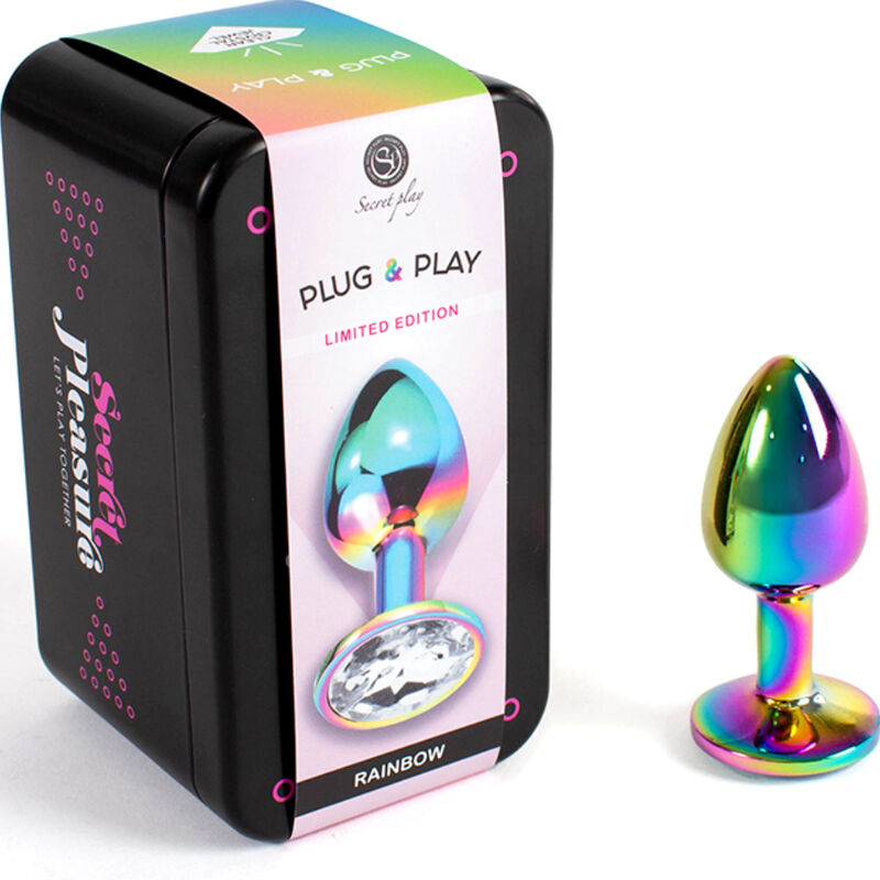 SECRETPLAY - BUTT PLUG AUS METALL REGENBOGEN, KLEINE GRÖSSE 7 CM - Sexotim