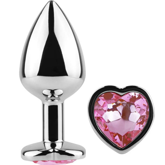 SECRETPLAY - BUTT PLUG AUS METALL FUCHSIA HERZ KLEINE GRÖSSE 7 CM - Sexotim