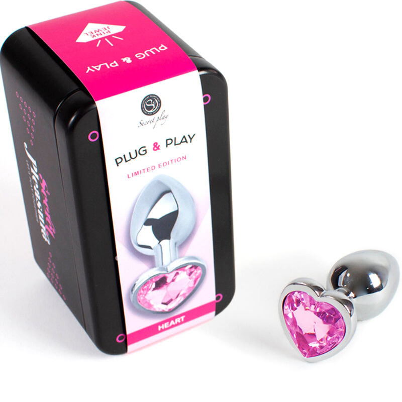 SECRETPLAY - BUTT PLUG AUS METALL FUCHSIA HERZ KLEINE GRÖSSE 7 CM - Sexotim