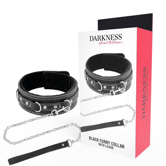 DARKNESS - HOCHWERTIGE LEDER-HALSKETTE MIT LEINE - Sexotim