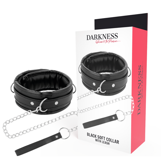 DARKNESS - WEICHE LEDER-HALSKETTE MIT KETTE - Sexotim