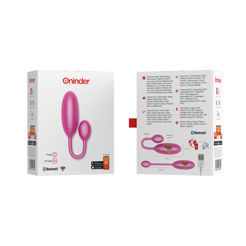 ONINDER - DENVER VIBRATIONSEI ROSA 7 X 2,7 CM KOSTENLOSE APP - Sexotim