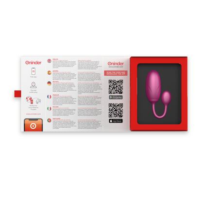 ONINDER - TOKYO VIBRIERENDES EI SCHWARZ / ROSA 7,5 X 3,2 CM KOSTENLOSE APP - Sexotim