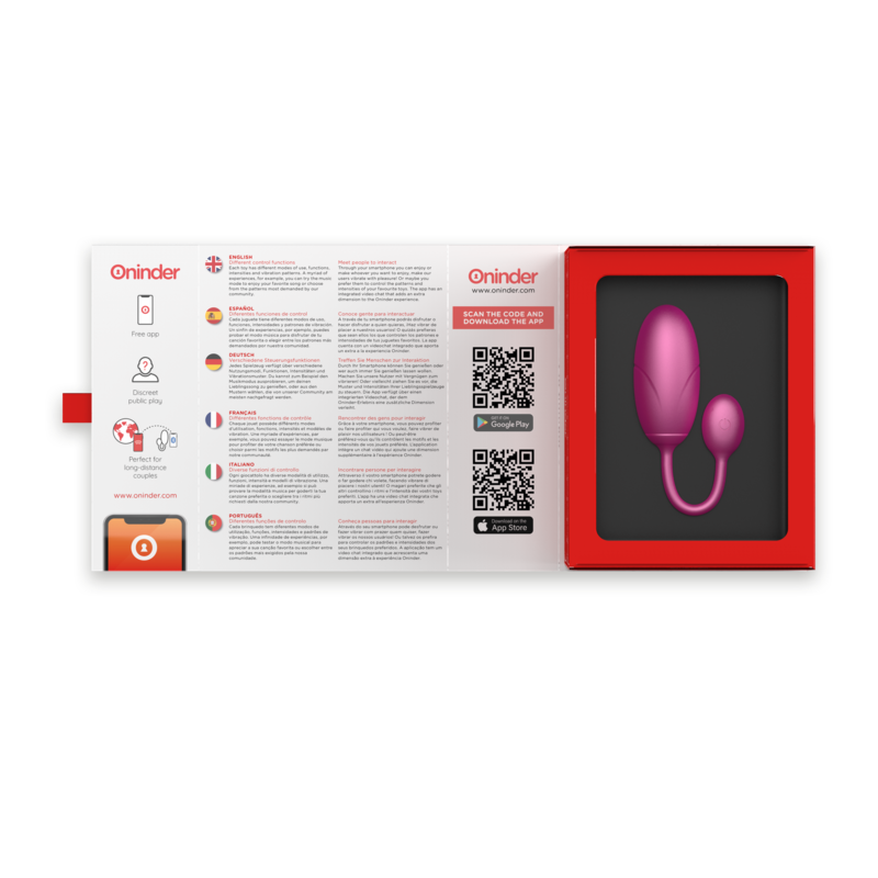 ONINDER - TOKYO VIBRIERENDES EI SCHWARZ / ROSA 7,5 X 3,2 CM KOSTENLOSE APP - Sexotim