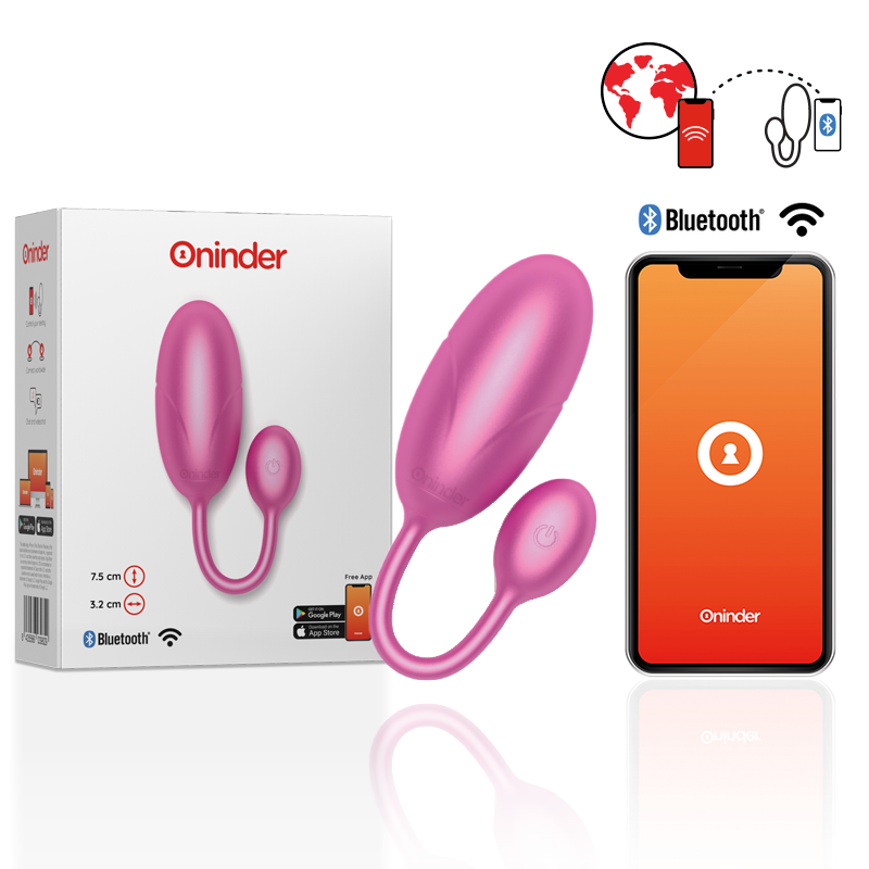 ONINDER - TOKYO VIBRIERENDES EI SCHWARZ / ROSA 7,5 X 3,2 CM KOSTENLOSE APP - Sexotim