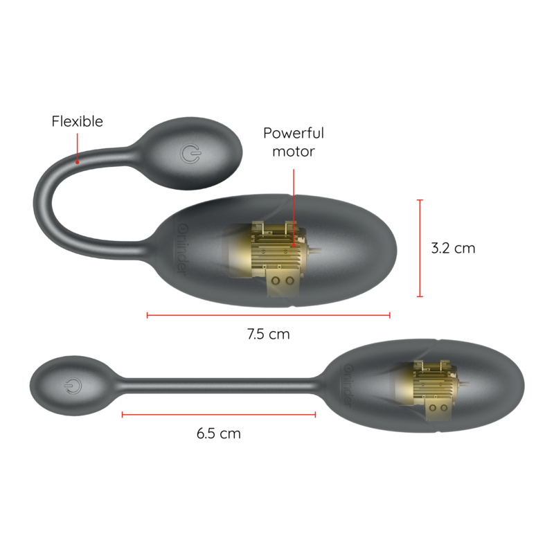 ONINDER - TOKYO VIBRIERENDES EI SCHWARZ / ROSA 7,5 X 3,2 CM KOSTENLOSE APP - Sexotim