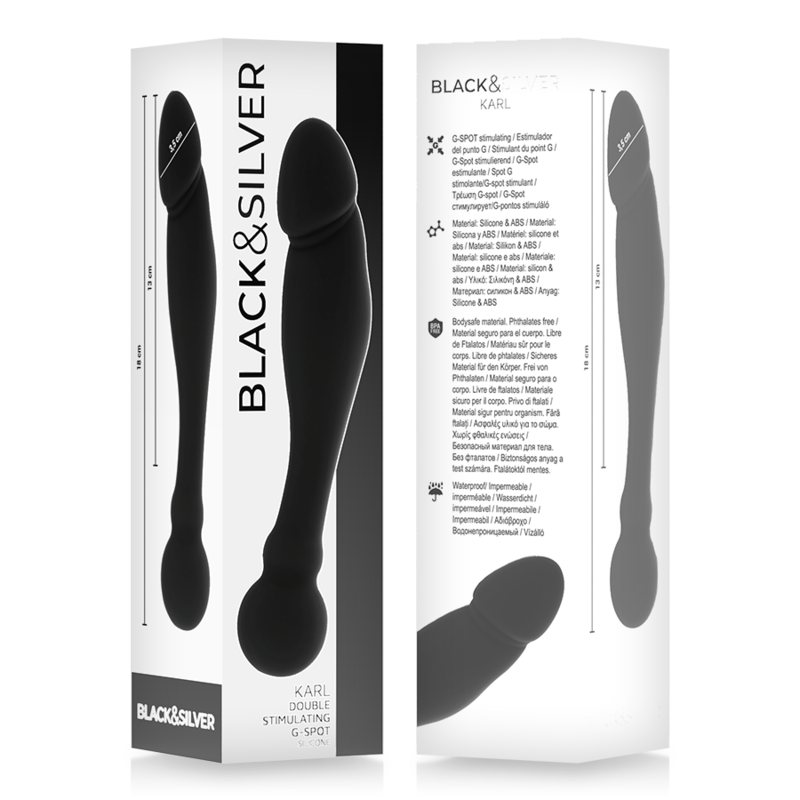 BLACK&SILVER - KARL G-PUNKT-STIMULIERENDER DILDO 18 CM