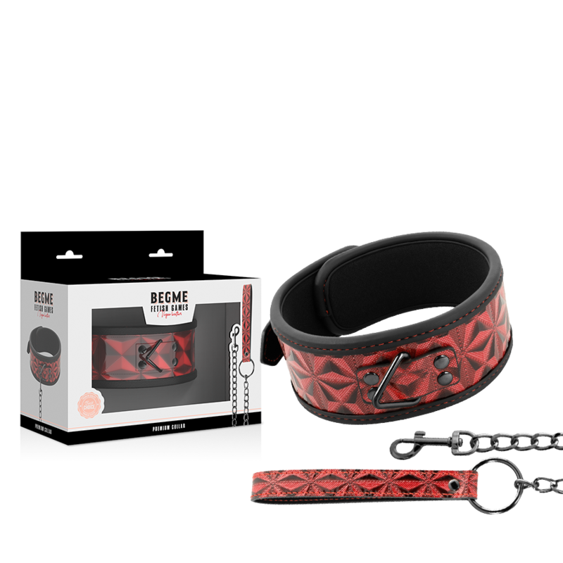 BEGME - RED EDITION PREMIUM VEGANES LEDERHALSBAND MIT NEOPRENFUTTER - Sexotim