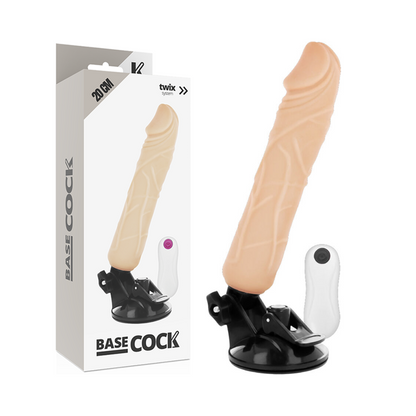 BASECOCK - REALISTISCHER NATÜRLICHER FERNBEDIENUNGSVIBRATOR 20 CM -O- 4 CM - Sexotim