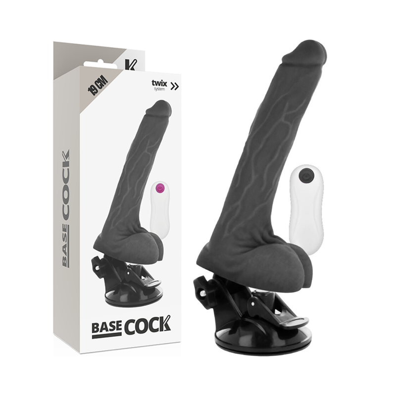 BASECOCK - REALISTISCHER VIBRATOR MIT FERNBEDIENUNG NATÜRLICH 19 CM -O- 4 CM - Sexotim