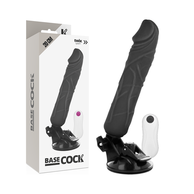 BASECOCK - REALISTISCHER NATÜRLICHER FERNBEDIENUNGSVIBRATOR 20 CM -O- 4 CM - Sexotim