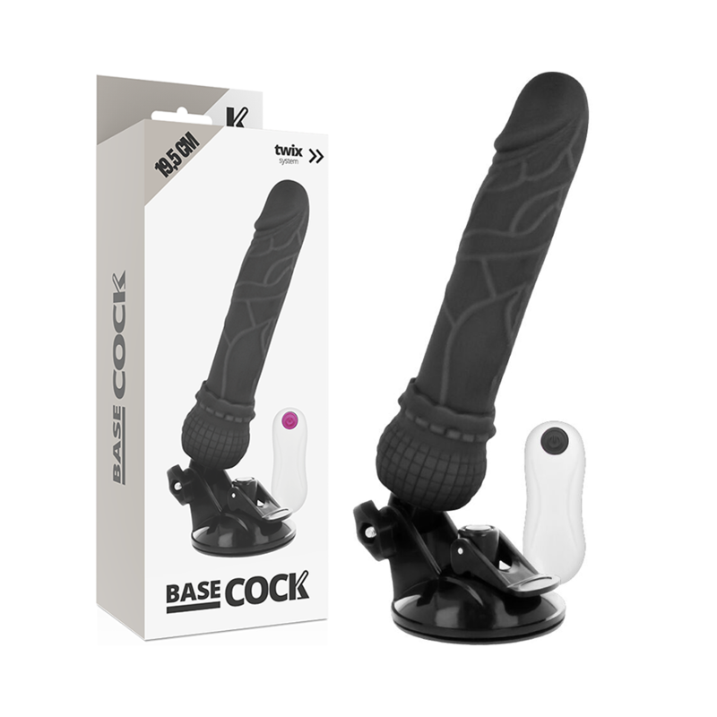 BASECOCK - REALISTISCHER NATÜRLICHER FERNBEDIENUNGSVIBRATOR 19.5 CM -O- 4 CM - Sexotim