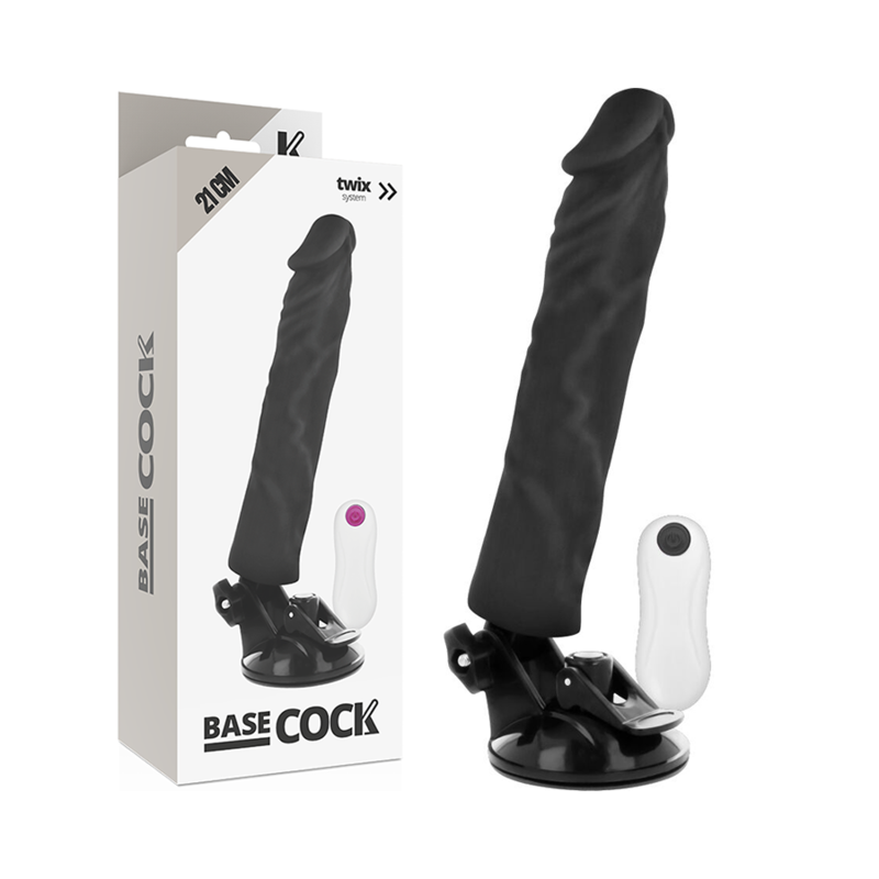 BASECOCK - REALISTISCHER VIBRATOR MIT FERNBEDIENUNG NATURWEISS 21 CM -O- 4 CM - Sexotim