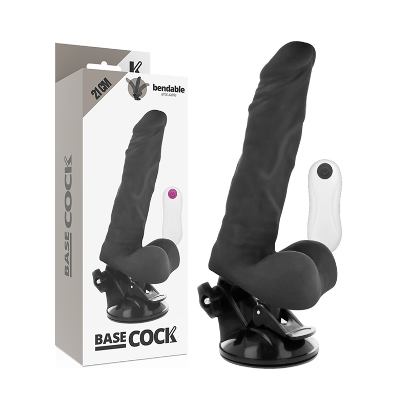 BASECOCK - ARTIKULIERBARER VIBRATOR NATÜRLICH MIT FERNBEDIENUNG 21 CM -O- 5 CM - Sexotim