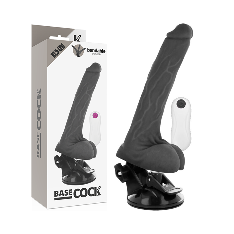 BASECOCK - ARTIKULIERBARER VIBRATOR NATÜRLICH FERNBEDIENUNG 18.5 CM -O- 4 CM - Sexotim