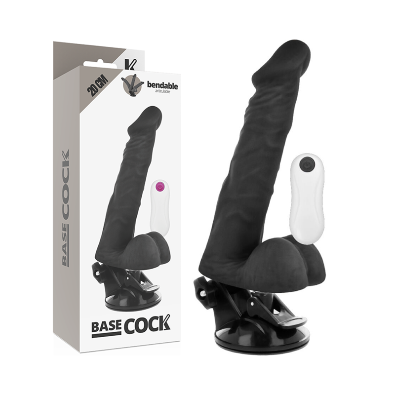 BASECOCK - ARTIKULIERBARER VIBRATOR NATÜRLICH FERNBEDIENUNG 20 CM -O- 4.5 CM - Sexotim