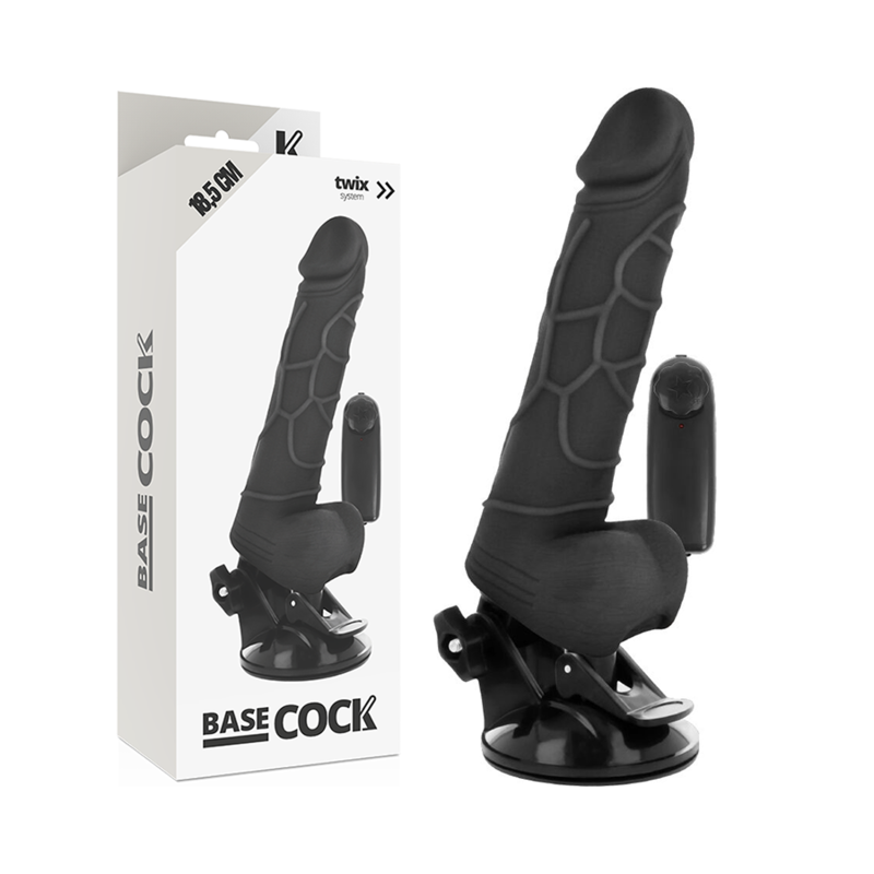 BASECOCK - REALISTISCHER NATÜRLICHER MIT FERNBEDIENUNG VIBRATOR 18.5 CM -O- 4CM - Sexotim