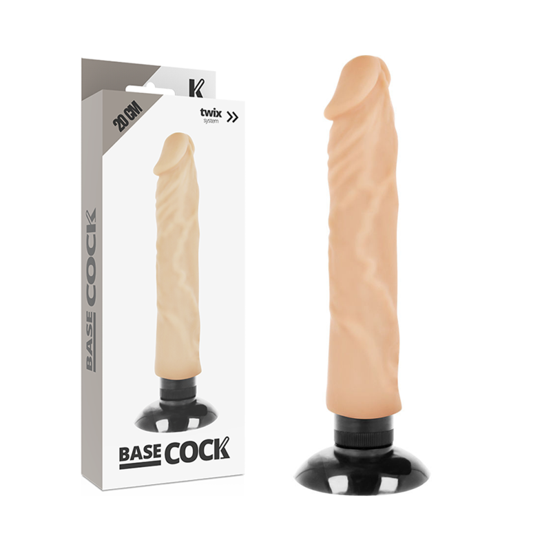 BASECOCK - REALISTISCHER VIBRATOR 2-1 NATÜRLICH 20 CM -O- 4 CM - Sexotim