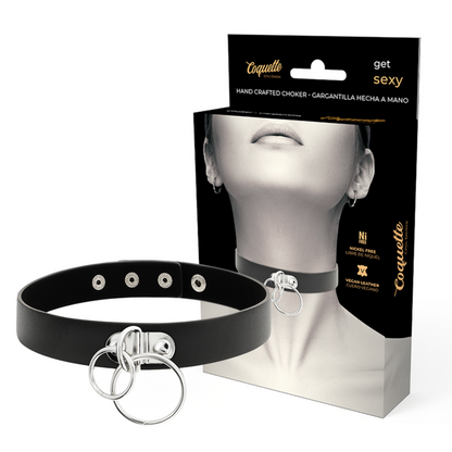 COQUETTE CHIC DESIRE - DOPPELRING-HALSBAND AUS VEGANEM LEDER - Sexotim