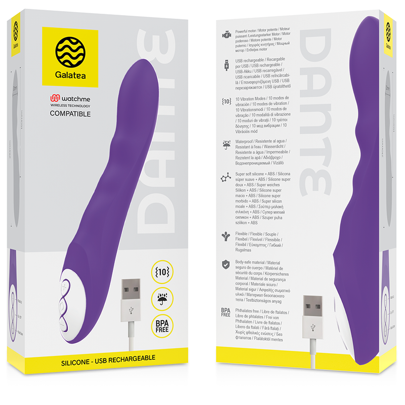 GALATEA - DANTE LILA VIBRATOR, KOMPATIBEL MIT DER DRAHTLOSEN WATCHME-TECHNOLOGIE - Sexotim