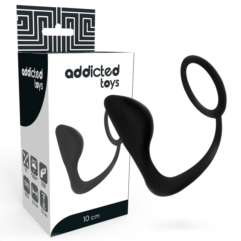 ADDICTED TOYS - ANALPLUG MIT SCHWARZEM PENISRING - Sexotim