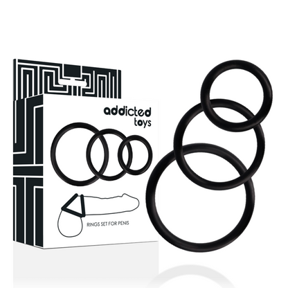 ADDICTED TOYS - RINGSET FÜR PENIS SCHWARZ - Sexotim