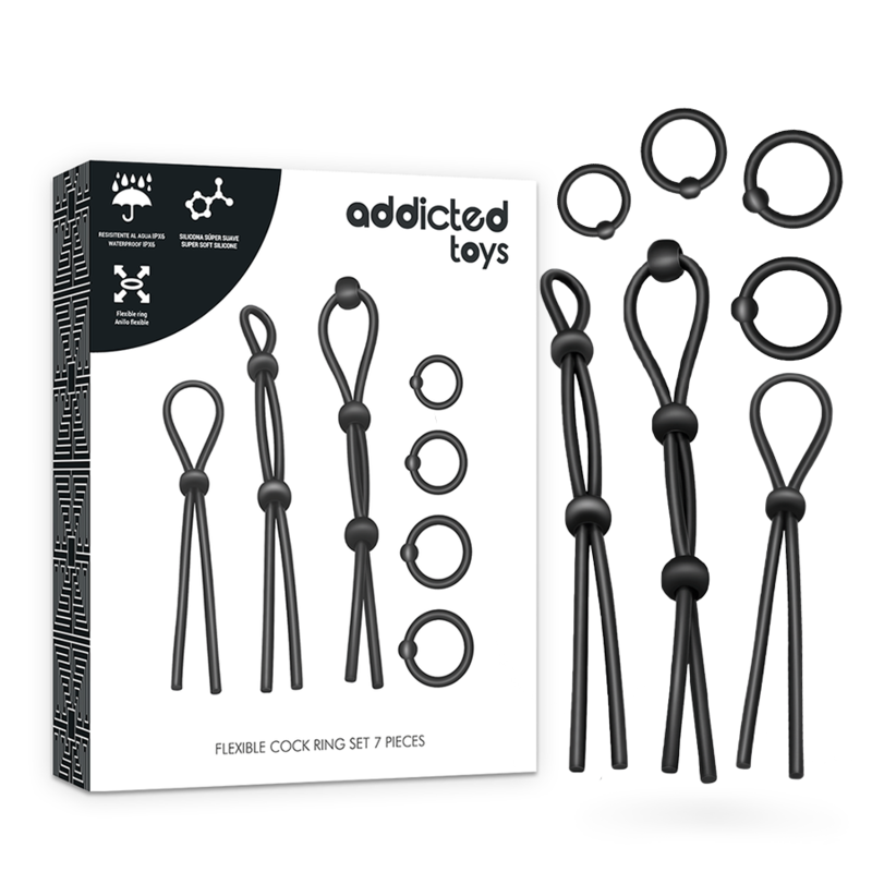 ADDICTED TOYS - FLEXIBLES SILIKON-COCKRING-SET 7-TEILIG - Sexotim