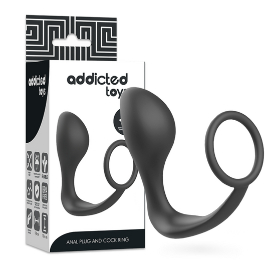 ADDICTED TOYS - ANALPLUG MIT SCHWARZEM SILIKONRING - Sexotim