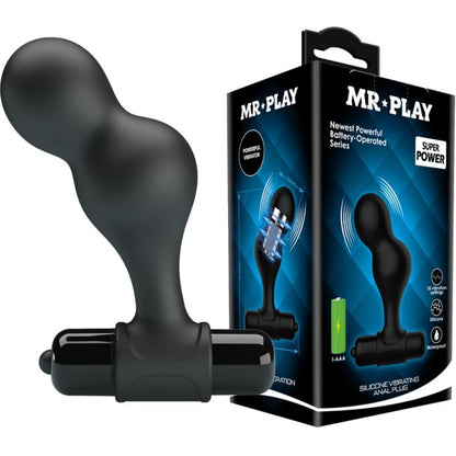 MR PLAY - SCHWARZER SILIKON-VIBRATOR-ANALSTECKER - Sexotim