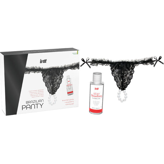 INTT RELEASES - BRASILIANISCHES SCHWARZES HÖSCHEN MIT PERLEN UND GLEITGEL 50 ML - Sexotim
