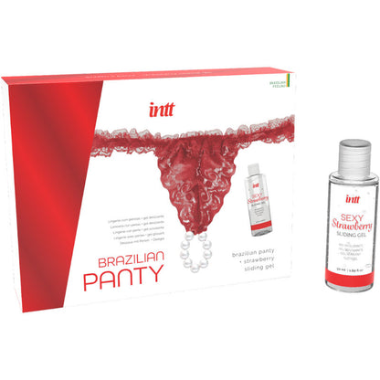 INTT RELEASES - BRASILIANISCHES ROTES HÖSCHEN MIT PERLEN UND GLEITGEL 50 ML - Sexotim