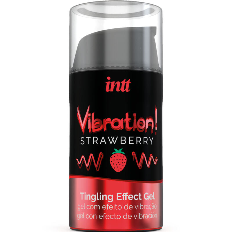 INTT - KRAFTVOLLES INTIMSTIMULIERENDES FLÜSSIGES VIBRATIONSGEL ERDBEERE 15 ML - Sexotim