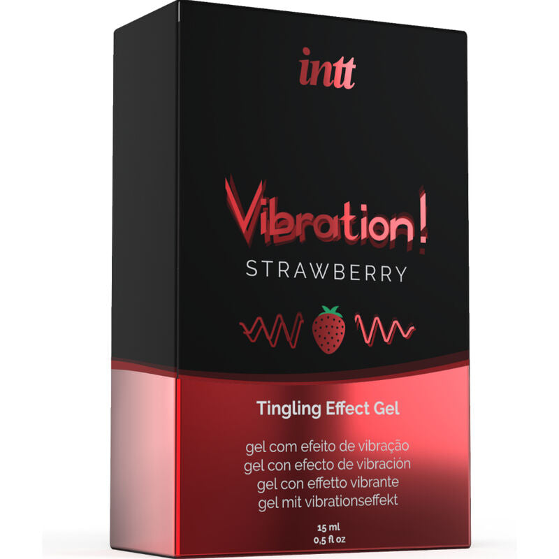 INTT - KRAFTVOLLES INTIMSTIMULIERENDES FLÜSSIGES VIBRATIONSGEL ERDBEERE 15 ML - Sexotim