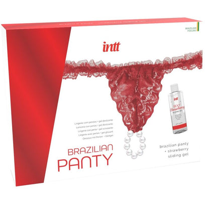 INTT RELEASES - BRASILIANISCHES ROTES HÖSCHEN MIT PERLEN UND GLEITGEL 50 ML - Sexotim