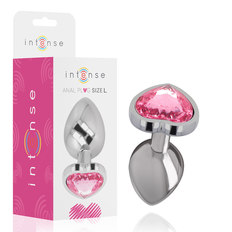 INTENSE - ALUMINIUM-METALL-ANAL- PLUG ROSA HERZ GRÖSSE L - Sexotim