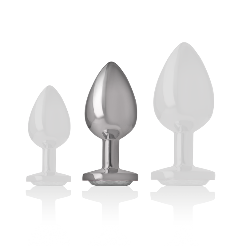 INTENSE - ALUMINIUM-METALL-ANAL-PLUG, WEISSES HERZ, GRÖSSE M - Sexotim