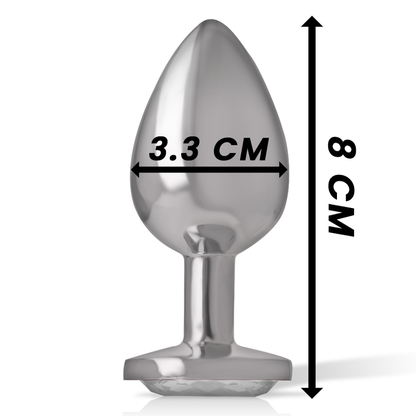 INTENSE - ALUMINIUM-METALL-ANAL-PLUG, WEISSES HERZ, GRÖSSE M - Sexotim