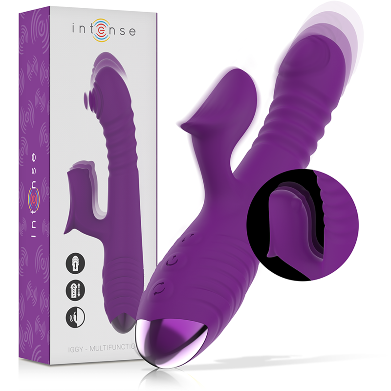 INTENSE - IGGY MULTIFUNKTIONS-WIEDERAUFLADBARER VIBRATOR UP & DOWN MIT KLITORELSTIMULATOR LILA - Sexotim