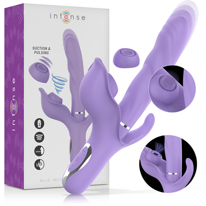 INTENSE - BILLIE MULTIFUNKTIONS-WIEDERAUFLADBARER VIBRATOR MIT SAUG- UND PULSIERENDEM LILA - Sexotim