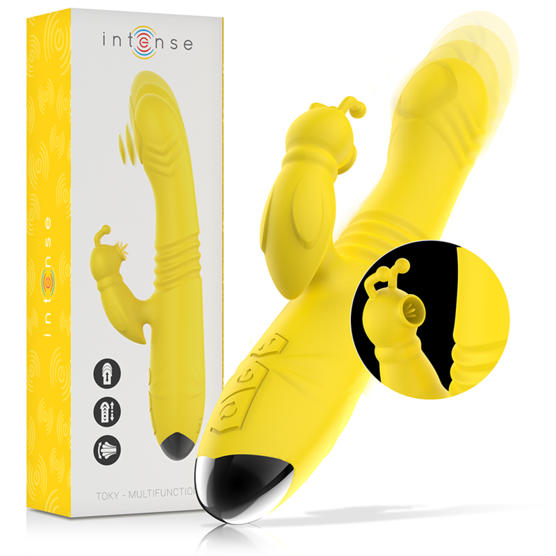 INTENSE - TOKY MULTIFUNKTIONSVIBRATOR UP & DOWN MIT KLITORELSTIMULATOR GELB - Sexotim