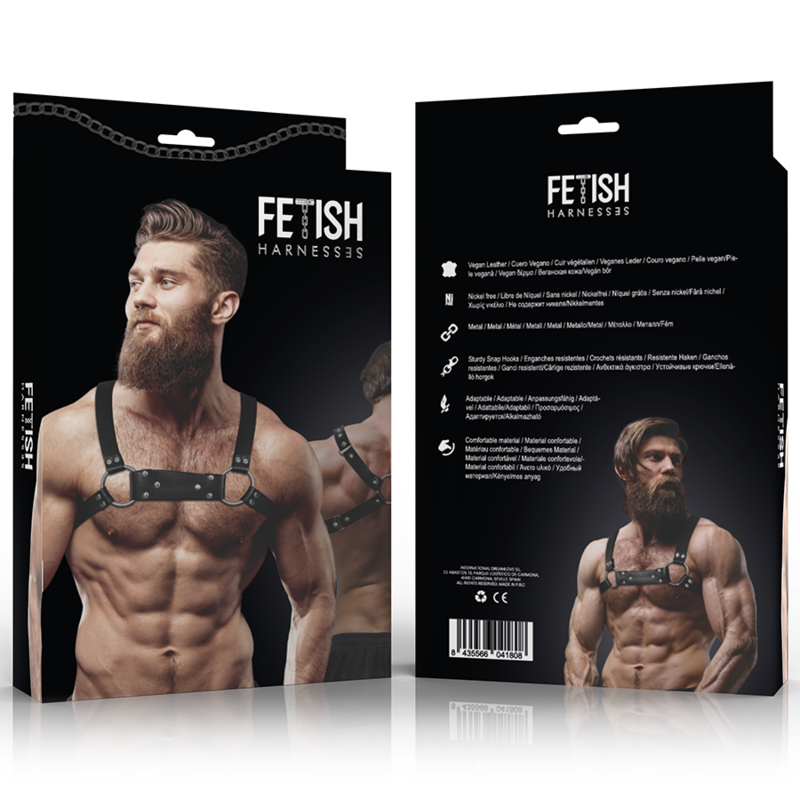 FETISH SUBMISSIVE ATTITUDE - BULLDOG-BRUSTGESCHIRR AUS ÖKO-LEDER FÜR HERREN, GRÖSSE M/L - Sexotim