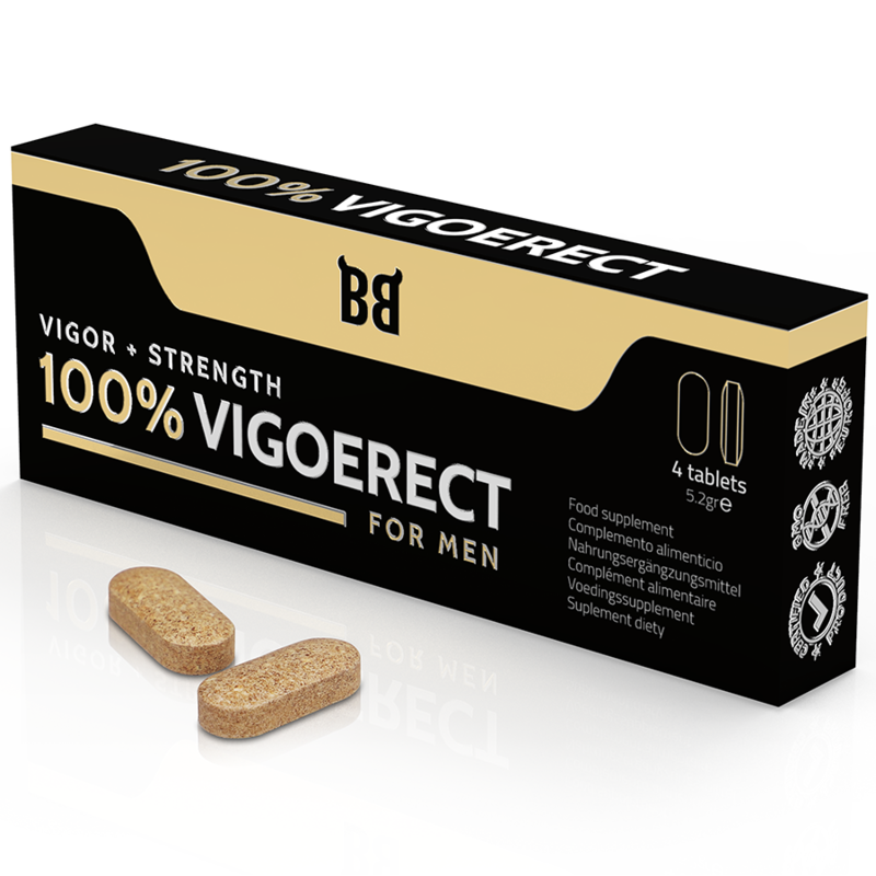 BLACK BULL - 100% VIGOERECT VIGOR + STÄRKE FÜR MÄNNER 4 TABLETTEN - Sexotim