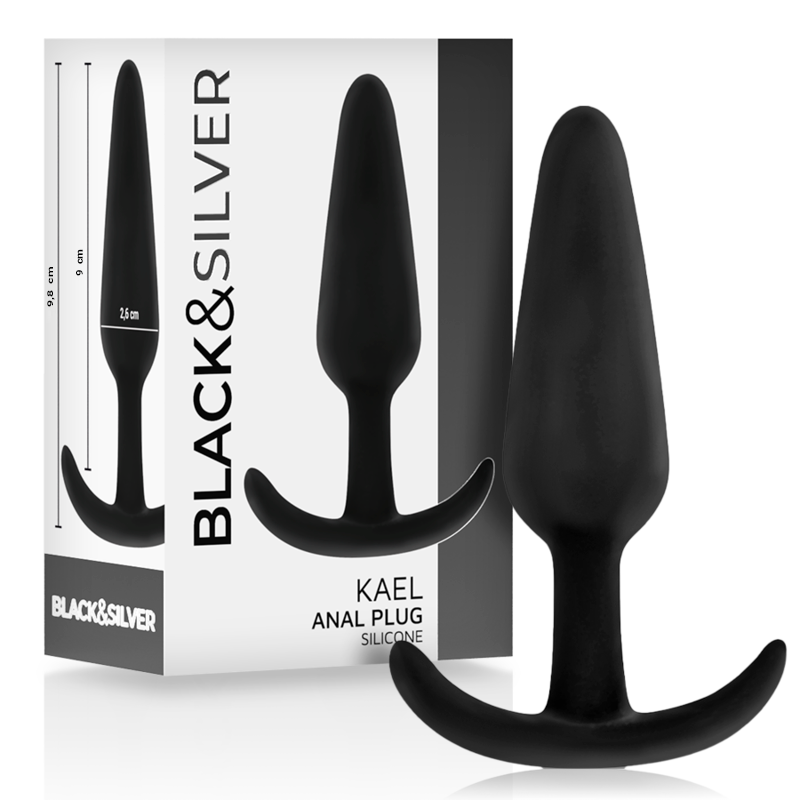 BLACK&SILVER - KAEL SILIKON ANALPLUG MIT MITTLEREM GRIFF