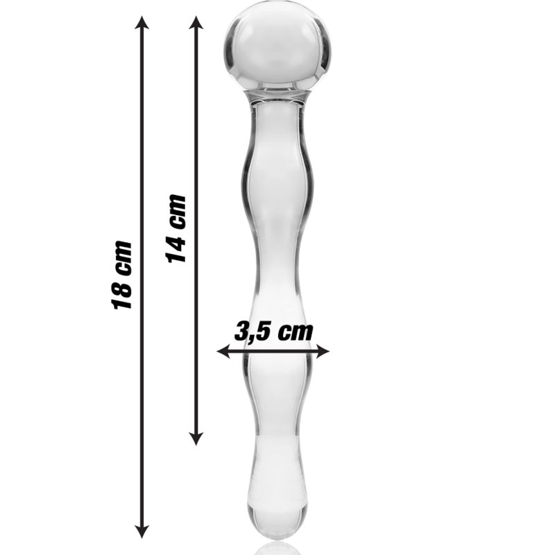 NEBULA SERIES BY IBIZA - MODELL 13 DILDO BOROSILIKATGLAS KLAR 18 CM -O- 3.5 CM - Sexotim