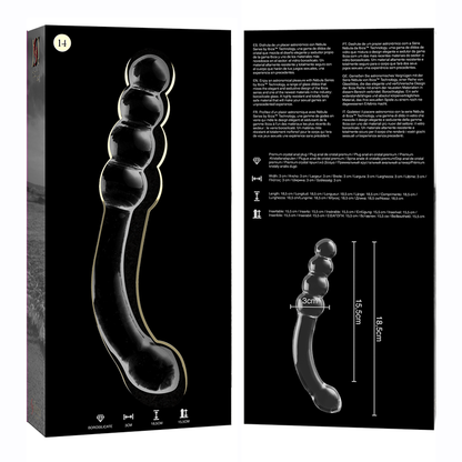 NEBULA SERIES BY IBIZA - MODELL 14 DILDO BOROSILIKATGLAS KLAR 18.5 CM -O- 3 CM - Sexotim
