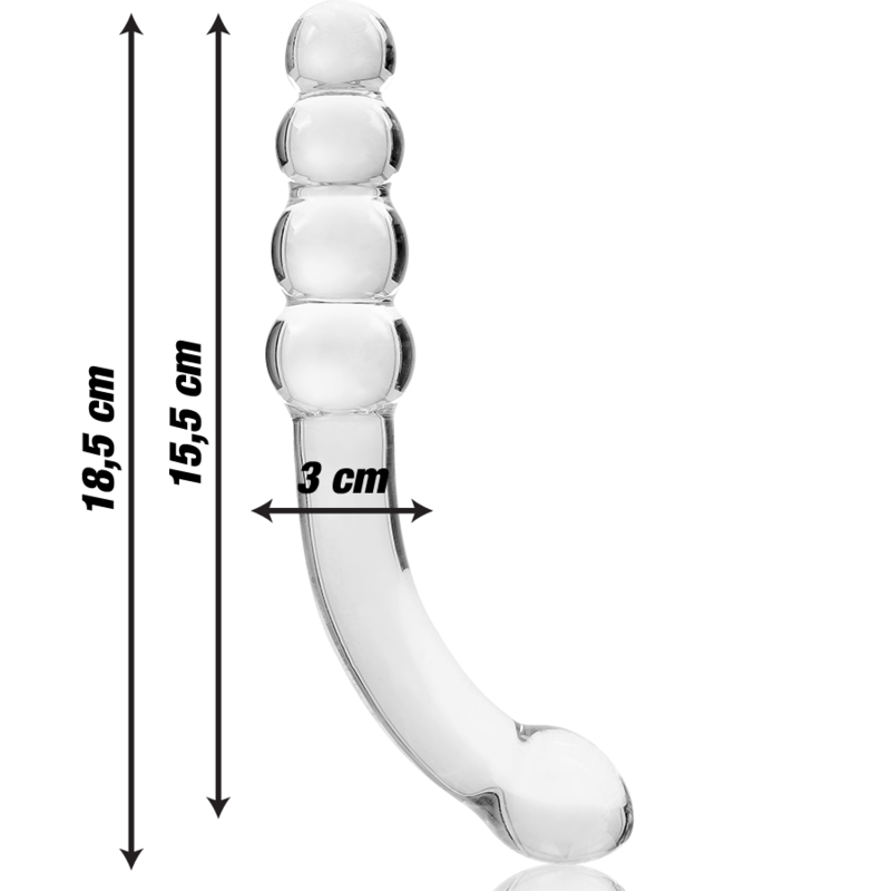 NEBULA SERIES BY IBIZA - MODELL 14 DILDO BOROSILIKATGLAS KLAR 18.5 CM -O- 3 CM - Sexotim