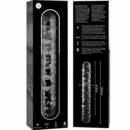 NEBULA SERIES BY IBIZA - MODELL 15 DILDO BOROSILIKATGLAS KLAR 18.5 CM -O- 3 CM - Sexotim