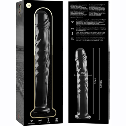 NEBULA SERIES BY IBIZA - MODELL 16 DILDO BOROSILIKATGLAS KLAR 18.5 CM -O- 3 CM - Sexotim