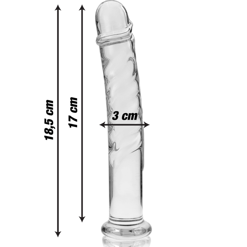NEBULA SERIES BY IBIZA - MODELL 16 DILDO BOROSILIKATGLAS KLAR 18.5 CM -O- 3 CM - Sexotim