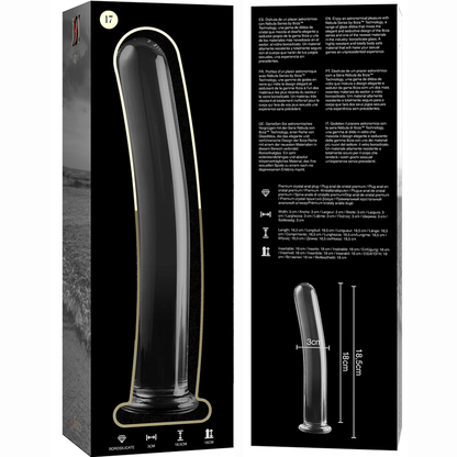 NEBULA SERIES BY IBIZA - MODELL 17 DILDO BOROSILIKATGLAS KLAR 18.5 CM -O- 3 CM - Sexotim